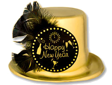 a gold new year party hat